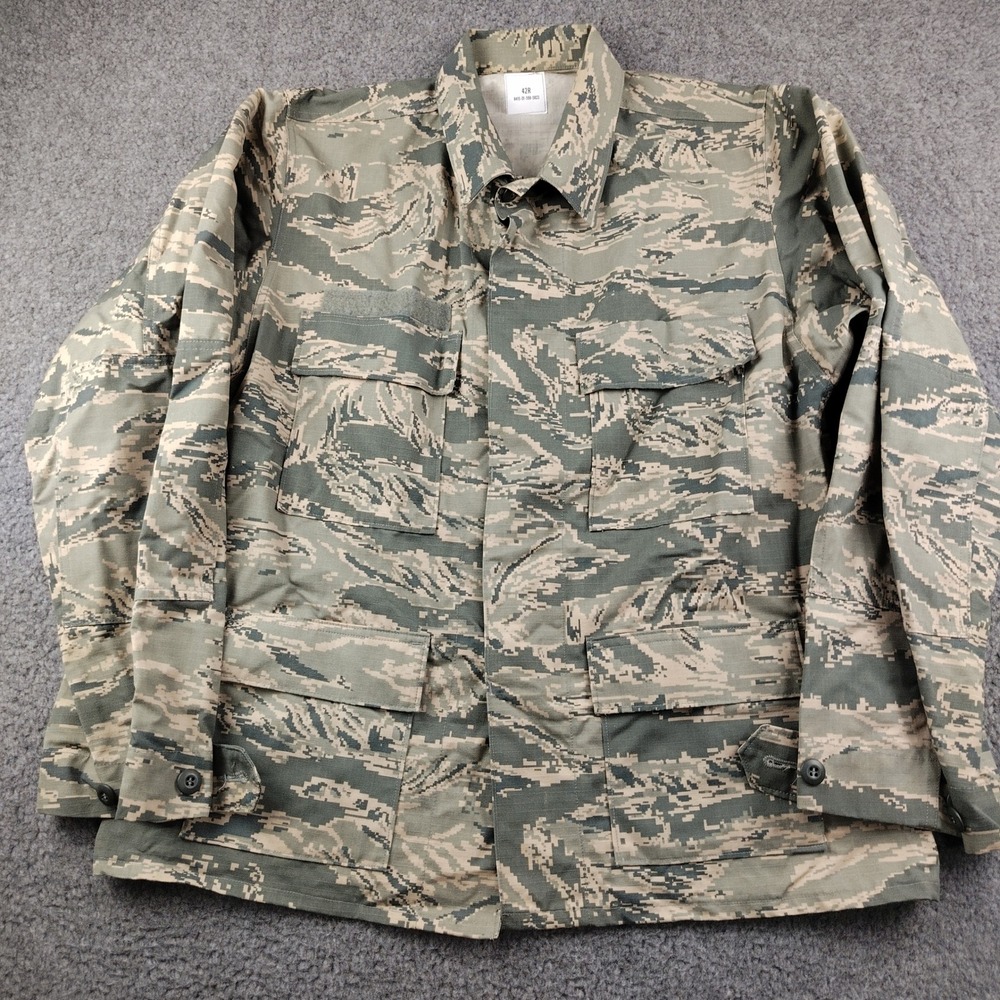 US Air Force Utility Coat Mens 42R ABU Tiger Stripe Camo Military Jacket USAF